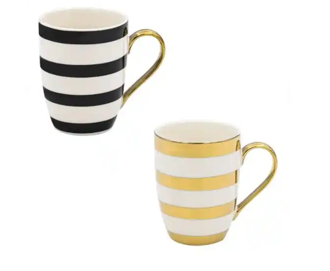 Produs lansat recent - Set 2 cani elegante, Portelan, 335 ml - OEM