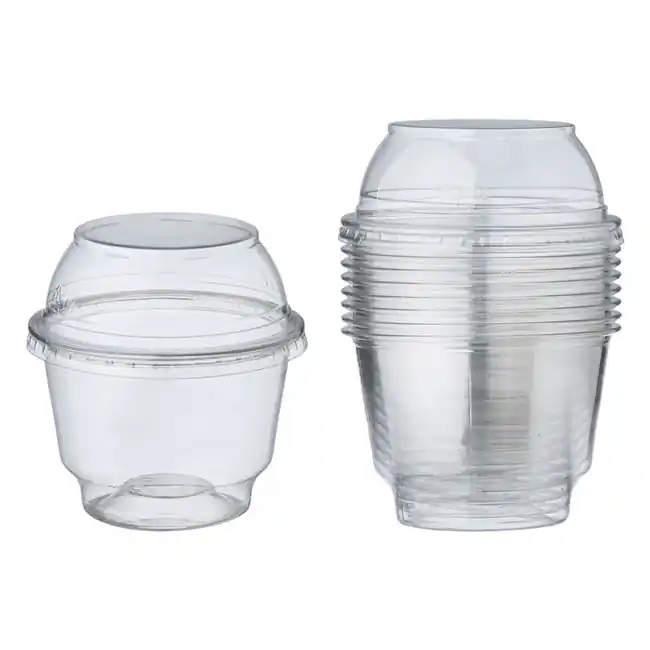 Set 10 recipiente reutilizabile cu capac din plastic pentru servire,285 ml - OEM - Comandă cu încredere