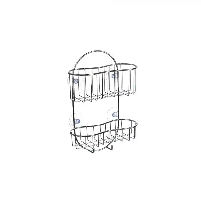 Etajera dus cu 2 rafturi, Crom, 35.5 x 10 x 24 cm - OEM - Comandă rapid