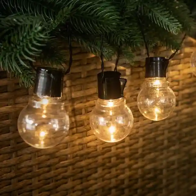 Ghirlanda solara cu 10 becuri, lumina alb cald, 3.8 m - OEM - Noutate în gamă