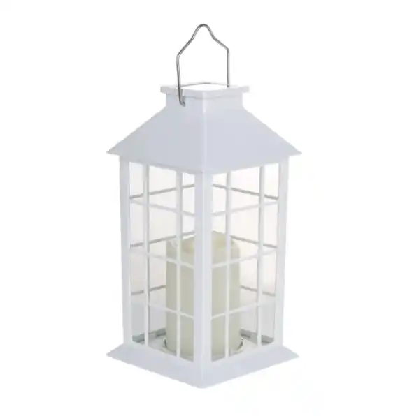 Felinar LED solar, Alb, Plastic, 14x14x27 cm - OEM | Calitate excelentă