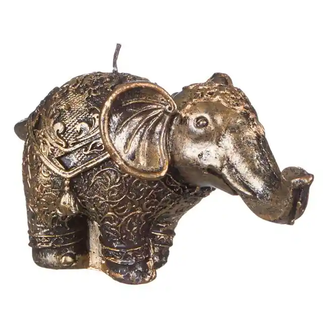 Lumanare decorativa 3D in forma de elefant, auriu, 7,5x15 cm - OEM - Preț de ofertă