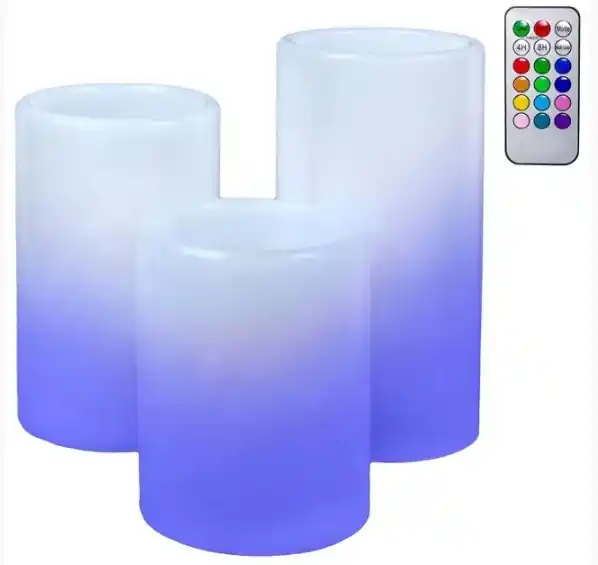 Set lumanari decorative LED cu 12 culori diferite, 3 buc AMA - OEM | Retur simplu