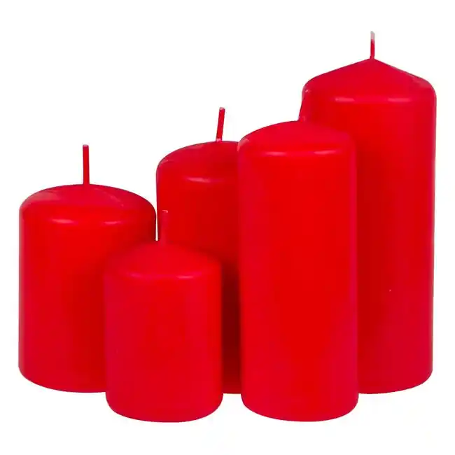Set de lumanari decorative, rosu, 5 Bucati - OEM - Produs recomandat