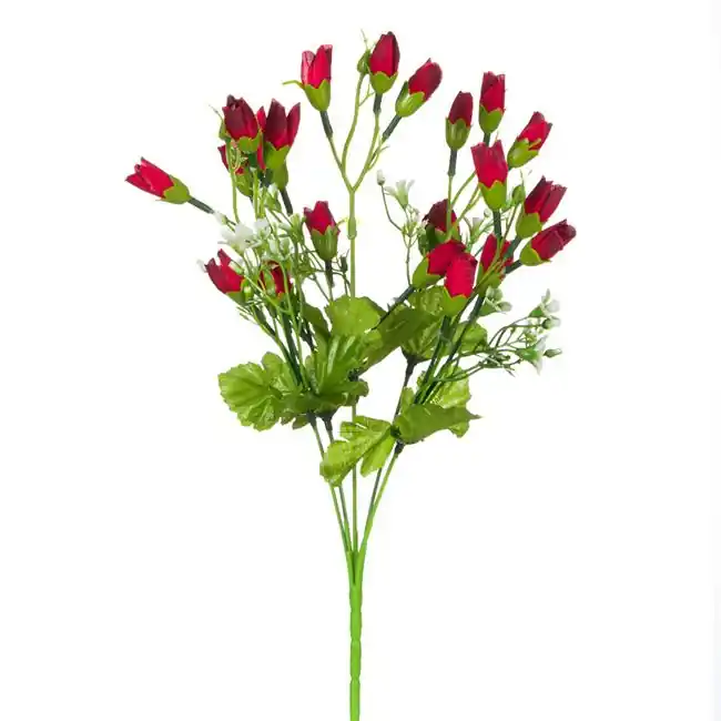 Ramura decorativa artificiala,garoafa cu flori rosii,35 cm - OEM - Economii mari