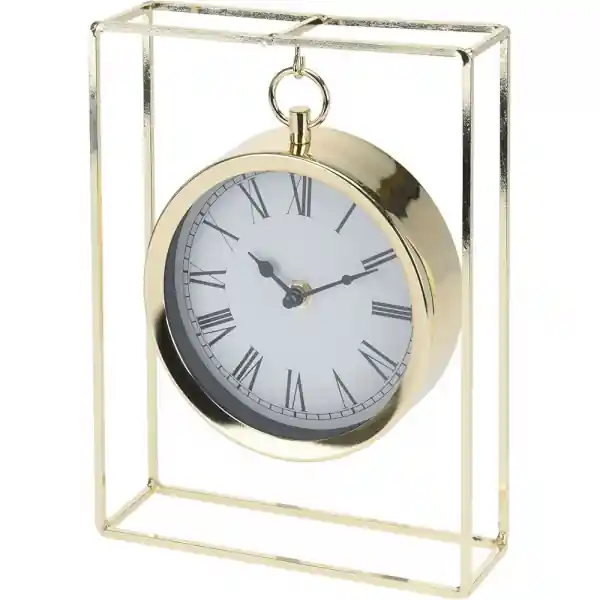 Lansare | Ceas cu rama din metal auriu, 18.8x5.8x25 cm - OEM