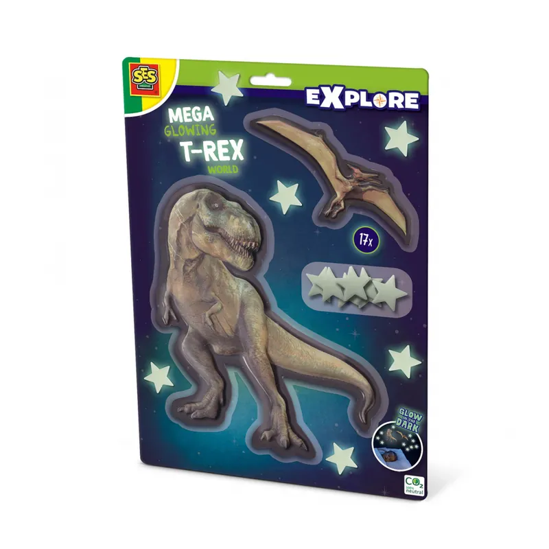 Economisește acum | Autocolante pentru perete -Lumea lui T-rex mega stralucitoare - Ses Creative