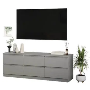 Ofertă avantajoasă | Comodă TV MebelStar NEO 6S 150x43x53 Grey (MBS-1285)