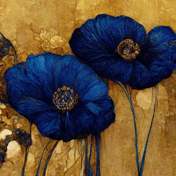 Recomandare - Pictură Pereflex CA-13998 Canvas Silver 60x60cm Blue Poppies (084872)