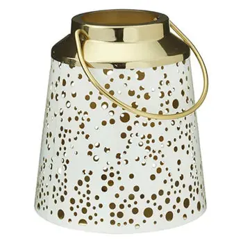 Până la epuizarea stocului - Lumânare H&S 36348 Sfesnic metalic Felinar 15x16cm, alb