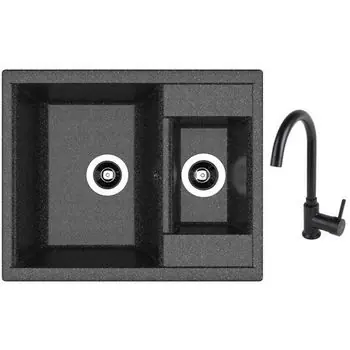 Chiuvetă bucătărie cu bateria Dr.Gans Astra 620K + SanDonna F 7073 negru - Reducere