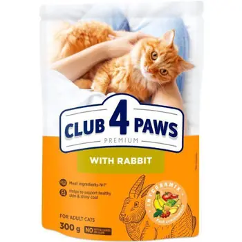 Hrană pentru animale de companie CLUB 4 PAWS 24230961 Hrană uscată Premium, pentru pisici adulte, iepure, 15x300 g | Promoție