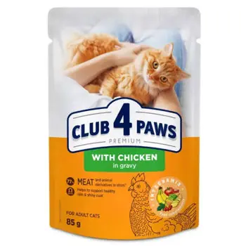 În stoc | Hrană pentru animale de companie CLUB 4 PAWS 24230965 Premium Plic pisici pui sos 24x85g
