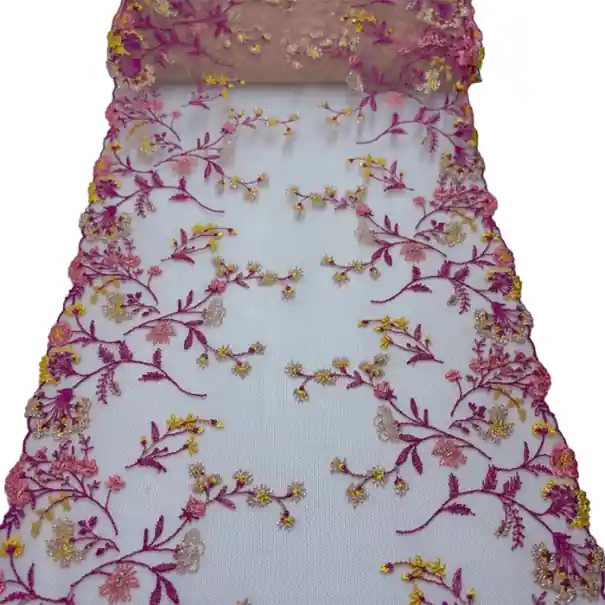 Preț special - Dantelă brodată din plasă 20,5 x 91 cm Dantelă din poliester cu motiv floral Material decorativ pentru cusut îmbrăcăminte decorațiuni DIY