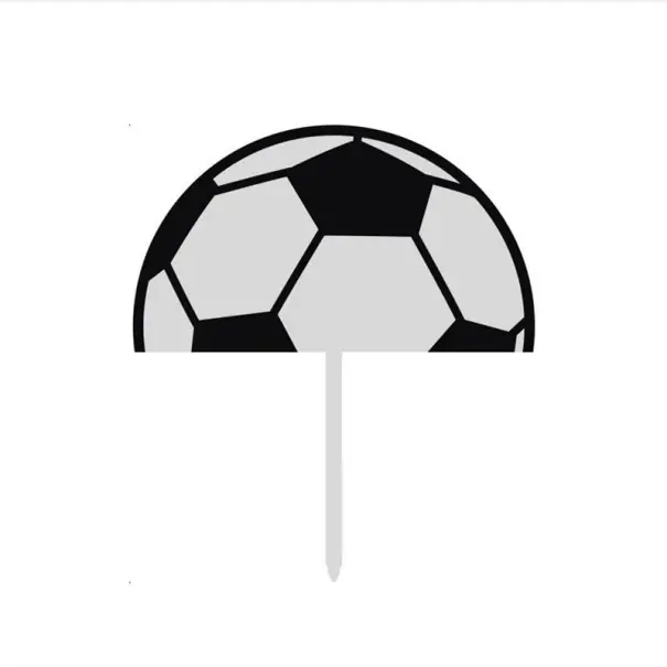 Decor tort minge de fotbal 12 x 6,7 cm decorațiune acrilică pentru tort pentru pasionații de fotbal, petrecere de ziua de naștere pentru copii | Pentru o perioadă limitată