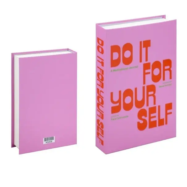 Promoție | Decorațiune falsă carte Roz neotvoribilă replică a cărții DO IT FOR YOURSELF Motivație accesoriu modern pentru interior
