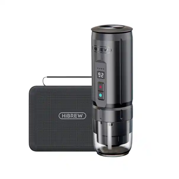 Calitate de top | Espressor portabil HiBREW H4C 3in1 cu baterie de 7500 mAh și autoîncălzire pentru capsule NS și DG, precum și cafea măcinată pentru călătorii și camping