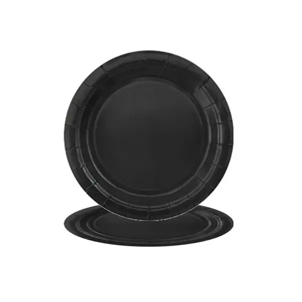 Alegerea clienților - Farfurii de hârtie 10 buc 17,8 cm farfurii de hârtie de unică folosință farfurii negre pentru servirea gustărilor petreceri sărbători servire
