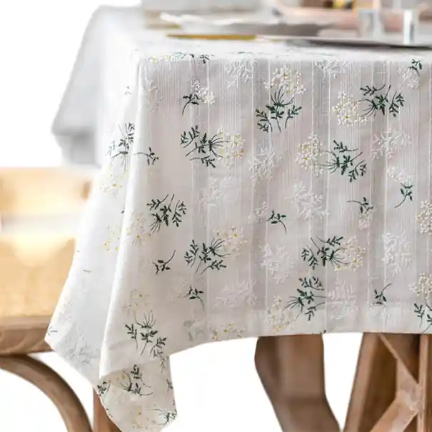 Față de masă din bumbac cu model floral 140 x 300 cm Decorare elegantă pentru masă lungă Varianta de culori multiple Textile pentru bucătărie și dining | Profită de ofertă
