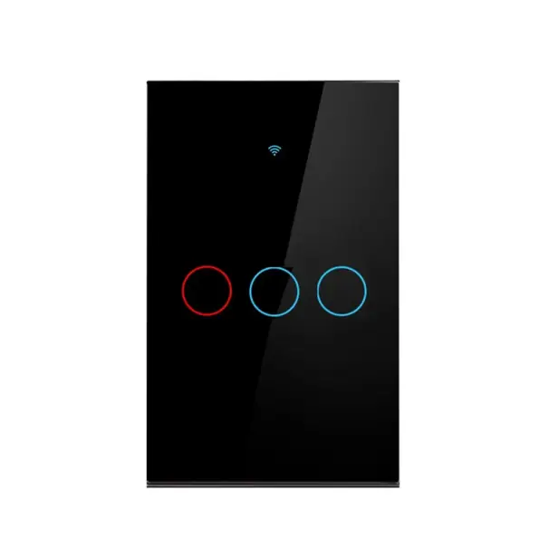 Întrerupător de perete tactil inteligent LED 12 x 7,2 cm WiFi Bluetooth 3 canale Panou de sticlă Control mobil Alexa Google Home - Ofertă pentru o perioadă limitată
