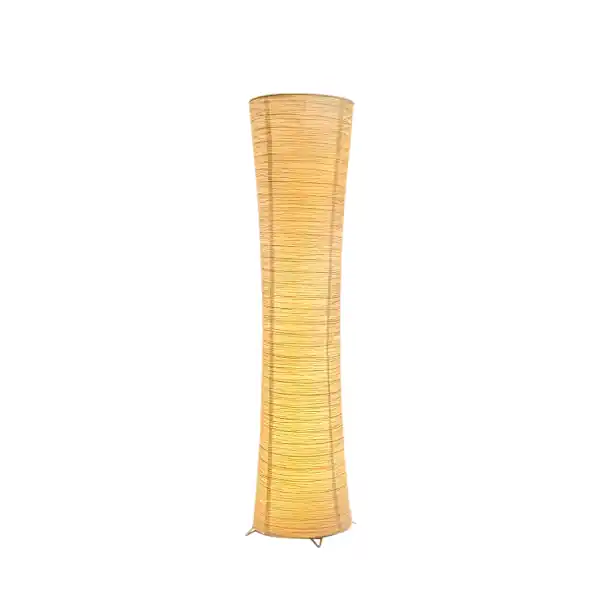Produs vedetă | Lampă de podea din hârtie de orez, 107 x 25 cm, LED cu 3 nuanțe de lumină, alimentare USB, cu telecomandă, bej, pentru living