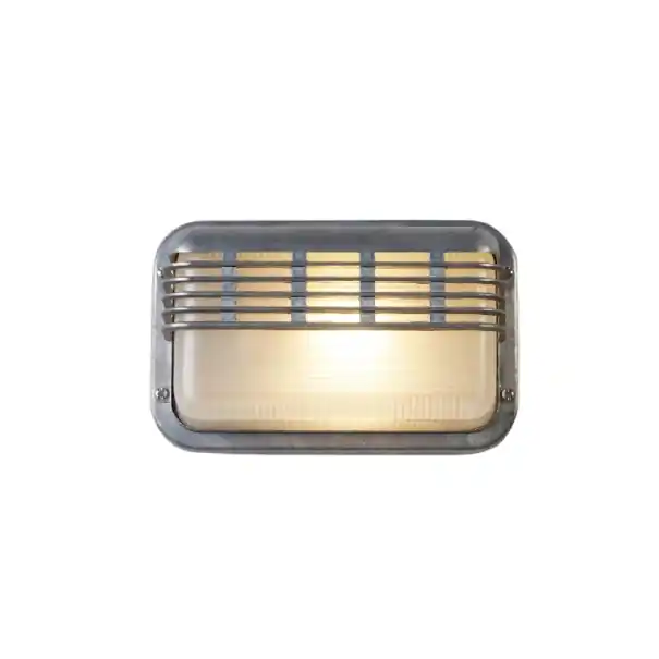 Lumină de perete rectangulară pentru exterior Alb cald 3000K 12 W soclu E27 25 x 16 x 9 cm Aluminiu și sticlă Argintie | Retur simplu