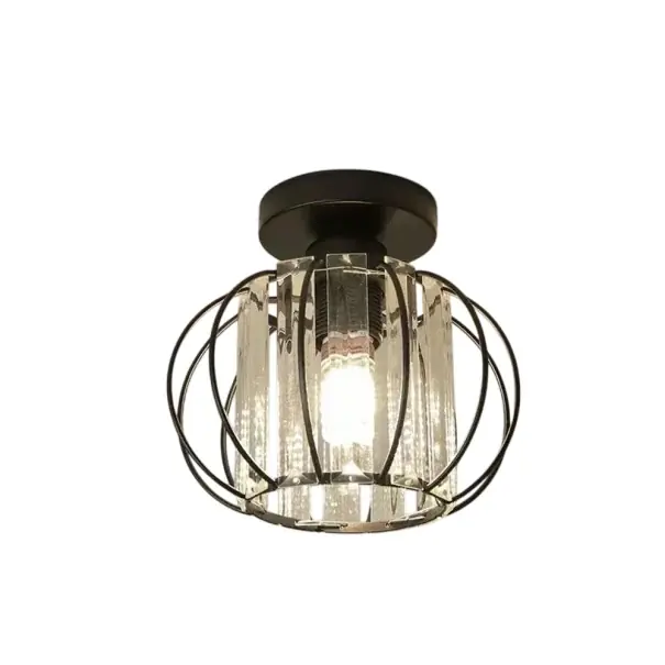 Lumină de tavan cu cadru metalic și sclipici din sticlă cu margini drepte, soclu E27, bază 10 cm, lățime 17 cm, înălțime 16 cm - Plasează comanda acum
