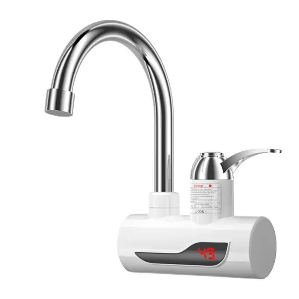 Calitate premium | Mixeur electric pentru apă caldă și rece 3000W încălzire instantanee rotativ 360° cu display digital accesorii pentru bucătărie și baie priză EU