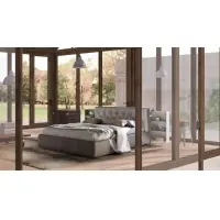 Pat tapitat Donovan cu somiera si husa detasabila 160x200cm | Economisește