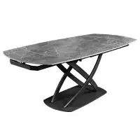 Alegerea clienților | Masa extensibila din Ceramica Gri si Metal Negru L130-190xH75cm Inception