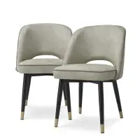 Cumpără direct de la producător - Set 2 scaune tapitat cu Stofa Gri L53xA56xH84cm Cliff Eichholtz