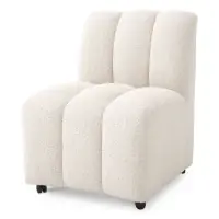 Scaun tapitat cu Stofa boucle Crem L62xA70xH84cm Kelly Eichholtz - Noutate