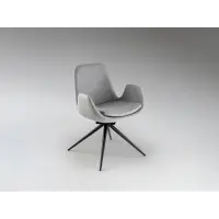 Calitate superioară | Scaun rotativ din Metal Negru si Poliester Gri L59xH80cm Zuna