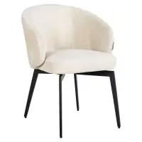 Scaun tapitat cu Chenille Alb cu picioare din Metal Negru H79xL59xA61cm Amphara Richmond Interiors | Plasează comanda acum