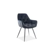 Ultima șansă - Scaun cu brate din Catifea si Metal Negru H87xL57xA43cm Cherry