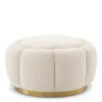 Produs recomandat | Puf rotativ tapitat cu Stofa boucle Crem D70xH40cm Inger Eichholtz