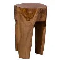 Favoritul clienților | Taburet din Lemn de tec Maro H40xD26cm Rose