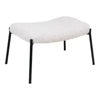 Recomandarea clienților - Taburet din Metal Negru si Blanita artificiala Alb H36xL61cm Glasgow
