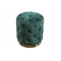Ofertă - Puf rotund tapitat cu Catifea Verde D36xH40cm Chester