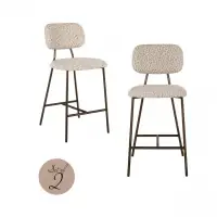 Set 2 scaune de insula din Stofa Bej si Metal Alama L45xH95.5cm Xenia Richmond interiors | Calitate superioară