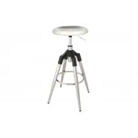 Scaun de bar din Metal Argintiu periat H81xL39cm Industrial | Economii suplimentare