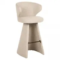 Scaun de bar tapitat cu Stofa Bej H103xL54xA56cm Gatsbi | Plată securizată