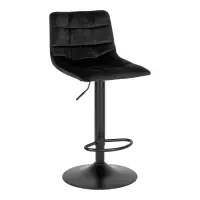 Retur simplu - Set 2 scaune de bar din Metal Negru si Catifea Negru H88-108xL45xA43cm Middelfart