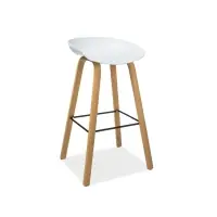 Ofertă exclusivă | Scaun de bar din Polipropilena si Metal Alb/Maro H85xL43xA36cm Sting