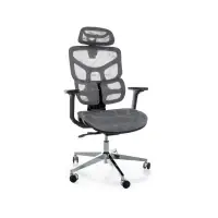 Pentru o perioadă limitată | Scaun de birou din Plasa Gri si Metal Argintiu H112-122xL51xA53cm EQ-1