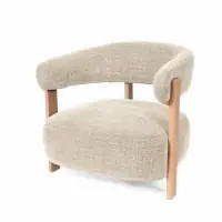 Fotoliu clasic cu structura din lemn de fag MANILA Bej L77cm x A73cm x H71cm | Reducere specială
