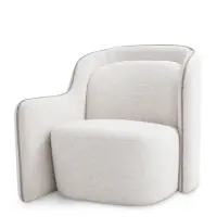 Selecție premium | Fotoliu brat stanga tapitat cu Stofa Alb L77xA100xH82.5cm Barrier Eichholtz