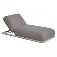 Ultima lansare - Sezlong de exterior din Stofa Grej si Metal Alb L196xH36cm Sullivan Richmond interiors