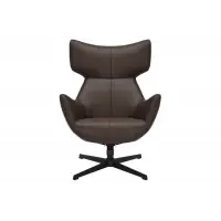 Fotoliu din Piele artificiala Maro si Metal Negru Hx103Lx75xA78cm Vogue - Bestseller