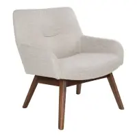 Fotoliu din Lemn Maro si Stofa Crem H73xL63xA65cm London | Ofertă promoțională